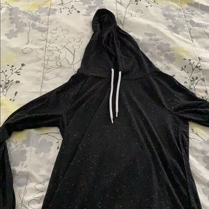 Black speckled lightweight hoodie